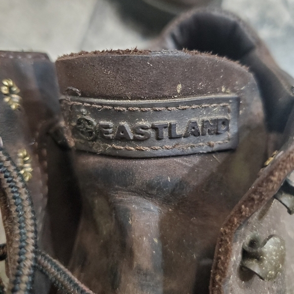 Vintage 90s y2k Eastland Brown Oiled Leather Moc Toe Lace-up Boots Men's 9 - Picture 4 of 15